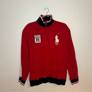 Polo Ralph Lauren Canada #18 Red Quarter Zip Up Sweater